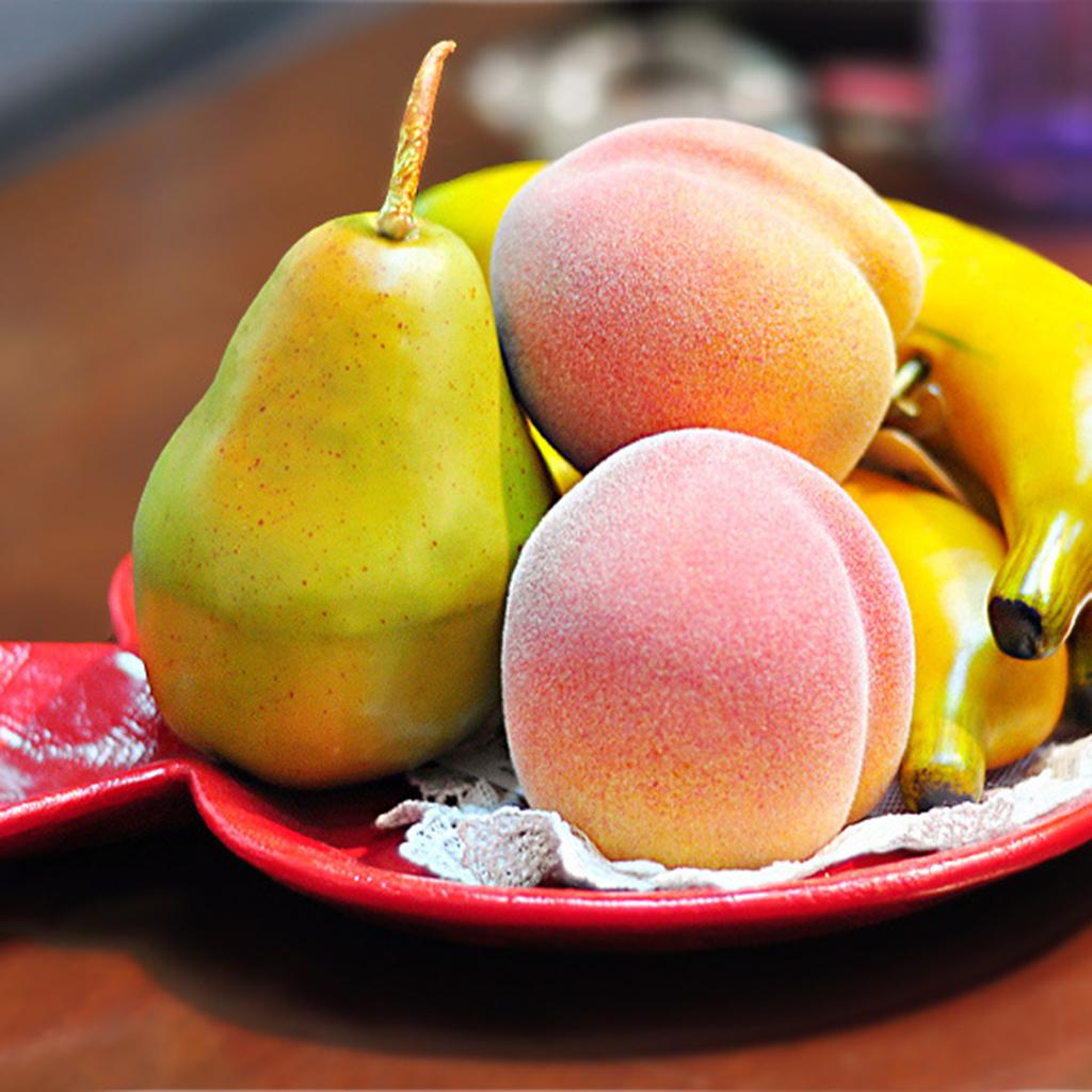 Realistic Simulation Fake Fruits Plastic Music Box Home Cabinet Decor Peach