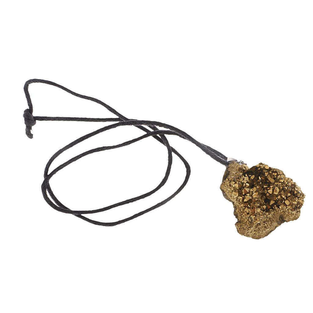 Vintage Natural Agate Pendant Necklace Handicrafts Agate Gift Gold