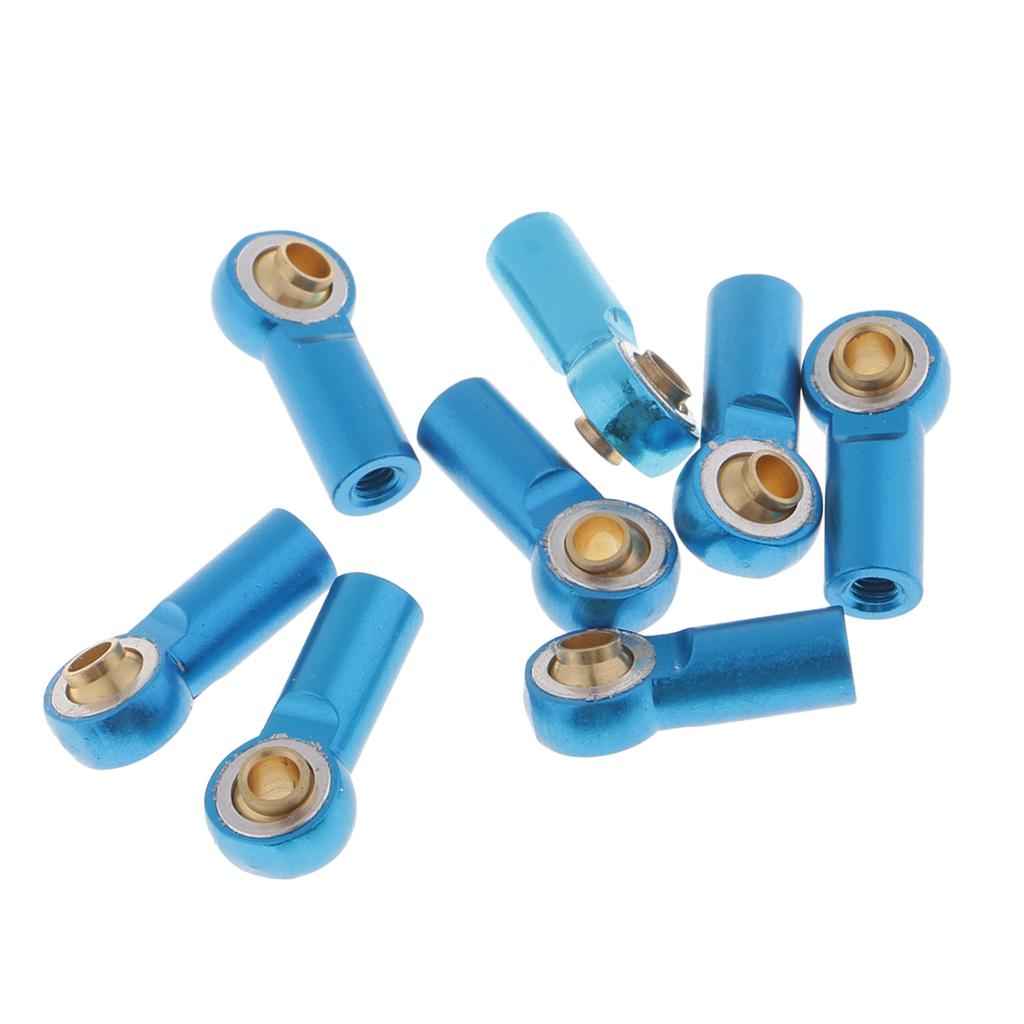 8 Pieces M3 Aluminum Link Rod End Ball Joint for 1/10 RC Car Parts Blue