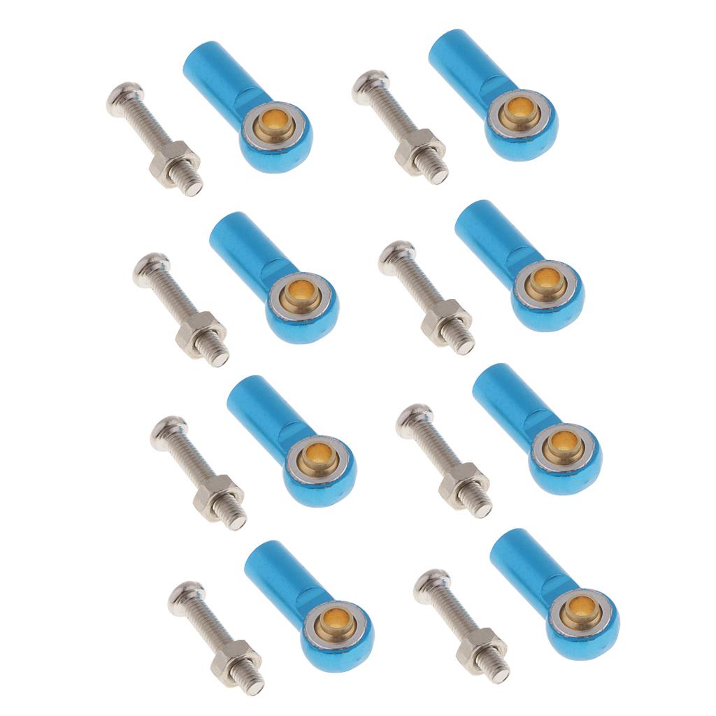 Aluminum Link Rod End Joint Steering Linkage Ball Head, Pack of 8 Blue