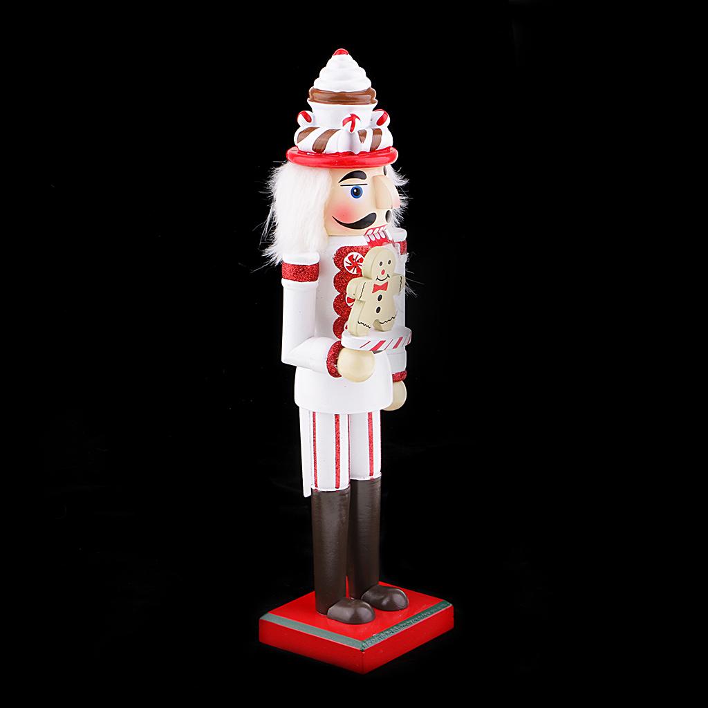 36cm Wooden Nutcracker Solider Figure Model Puppet Doll Home Office Decor B