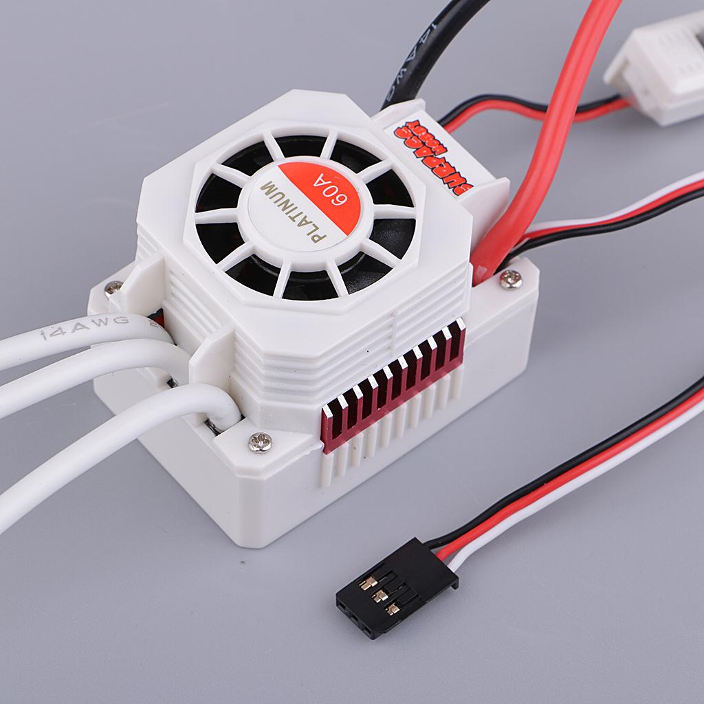 60A 2-4S RC Brushless Electronic Speed Controller Waterproof ESC for RC Car