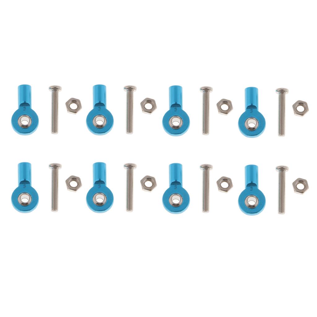 8pcs M3 Link Rod End Ball Joint for 1/10 RC Car Truck Buggy Crawler Blue