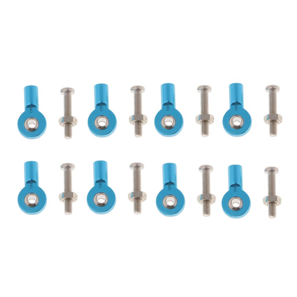 8pcs M3 Link Rod End Ball Joint for 1/10 RC Car Truck Buggy Crawler Blue