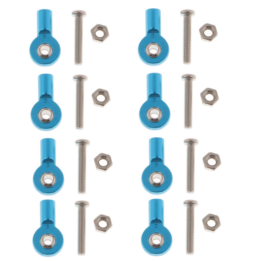8pcs M3 Link Rod End Ball Joint for 1/10 RC Car Truck Buggy Crawler Blue