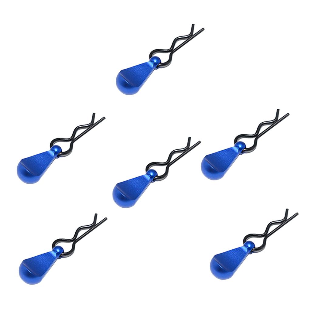 6x Metal Body Clip R-Shape Pins with Pull Tabs for 1/8 and 1/10 Scale RC Car