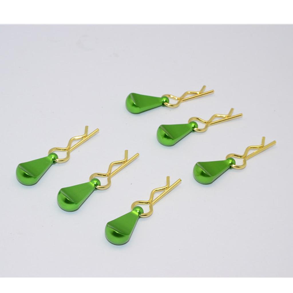 6x Metal Body Clip R-Shape Pins with Pull Tabs for 1/8 and 1/10 Scale RC Car