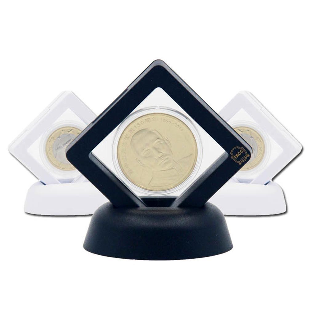 10pcs 3D Floating Coins Frame Rack Jewelry Display Stand Case Holder White