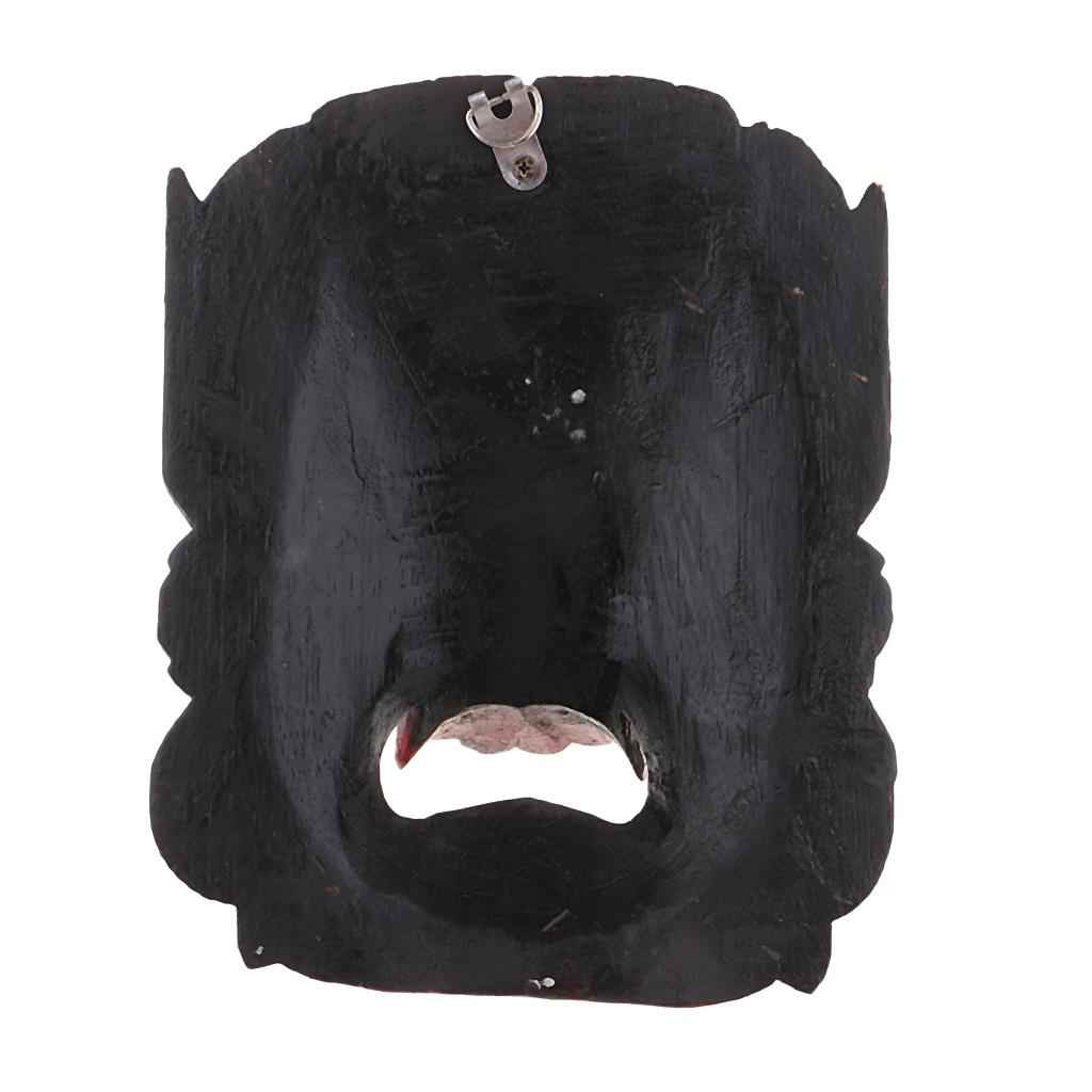 Collectibles Thailand Wooden Hand Carved Facial Mask Wall Hanging Art Red