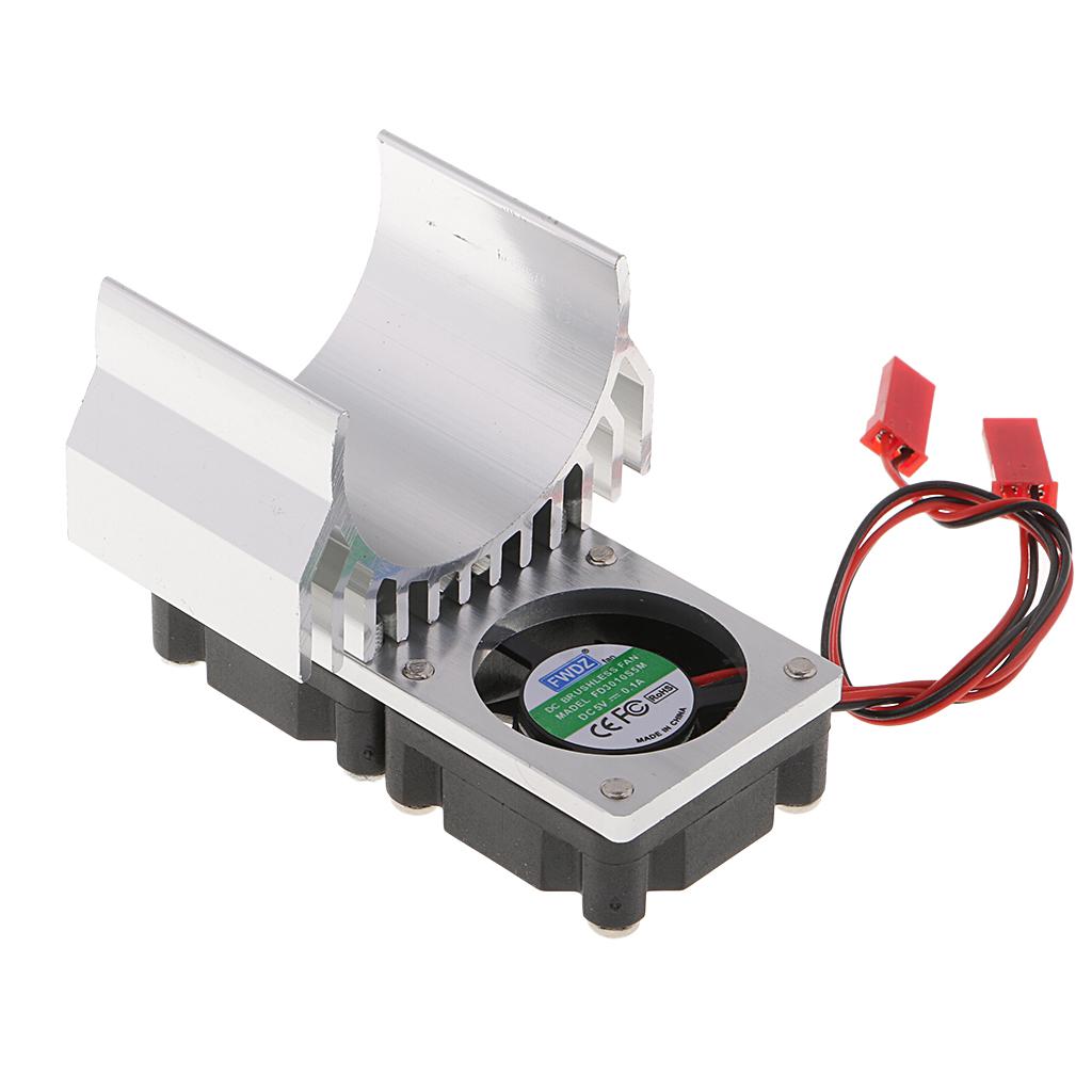 Brushed Brushless Motor Heatsink Radiator and Cooling Fan for 550 540 Silver