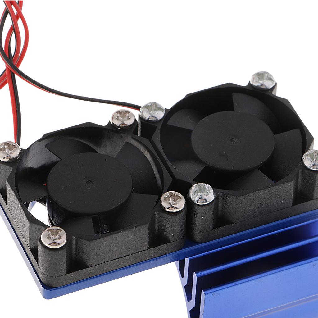 Brushed Brushless Motor Heatsink Radiator and Cooling Fan for 550 540 Blue