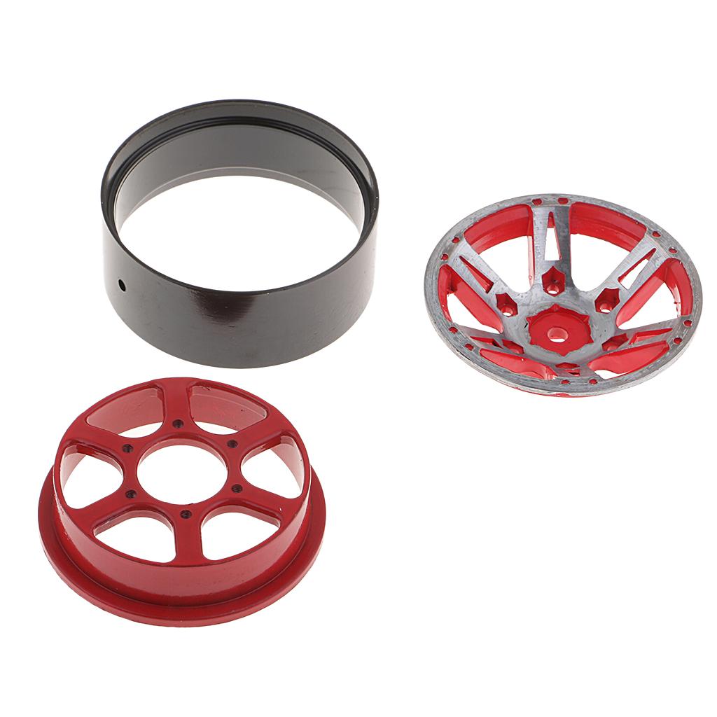 4-Pack Aluminum 1.9 Inch Beadlock Wheel Rims for 1/10 RC Rock Crawler Red