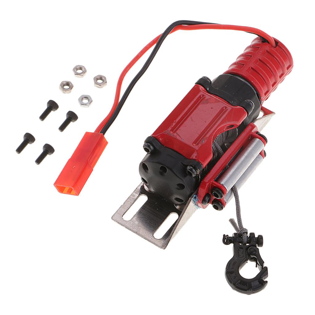 Steel Wired Automatic Winch for 1/10 RC Rock Crawler D90 SCX10 TRX-4 Red