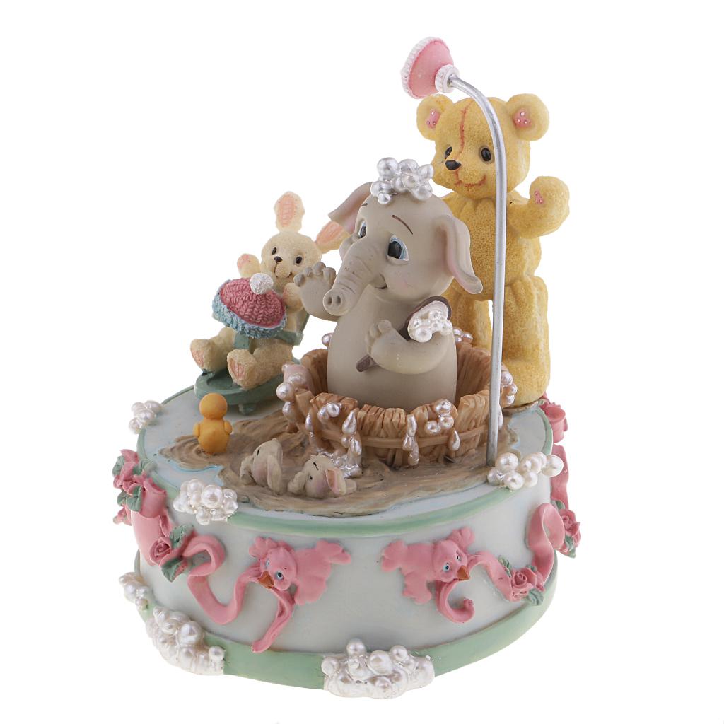 Cute Music Box Resin Musical Box Romantic Birthday Gift for Children Kids