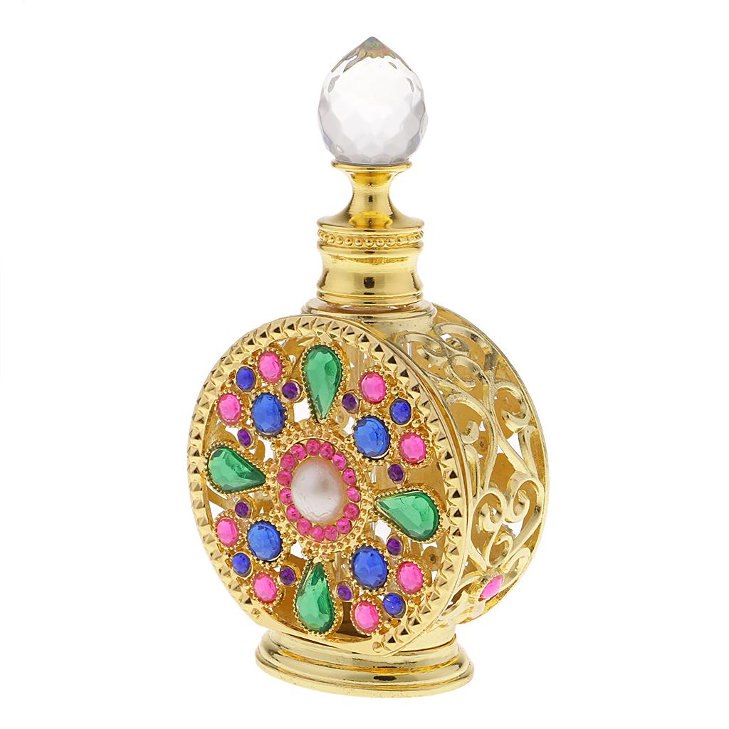 10ml Vintage Glass Empty Perfume Spray Bottle Atomizer Refillable Gold