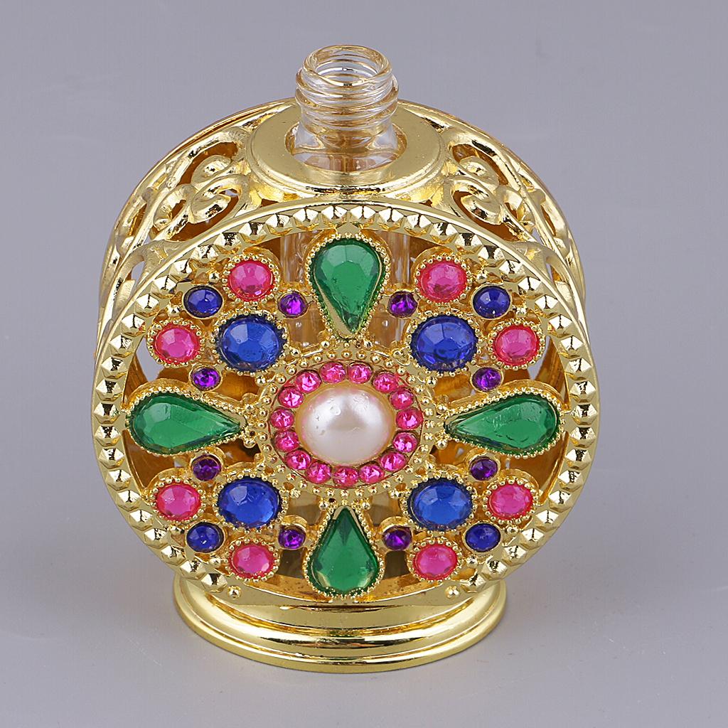 10ml Vintage Glass Empty Perfume Spray Bottle Atomizer Refillable Gold