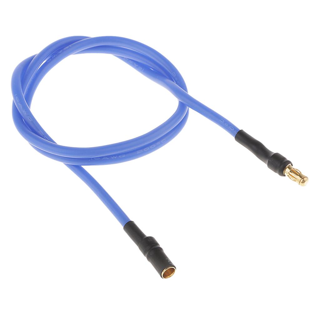 16AWG Banana 3.5mm Silicone Extension Cable RC Accessory for ESC Motor Blue