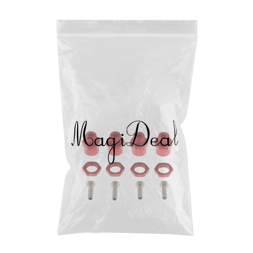 Wheel Hex Hub 12mm Extension Adaptor Longer Combiner for 1/10 RC Car Red