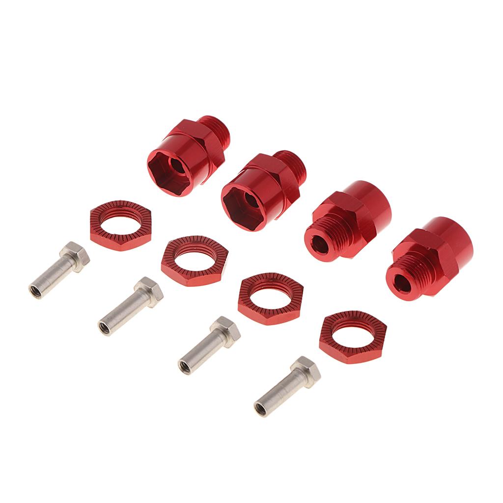 Wheel Hex Hub 12mm Extension Adaptor Longer Combiner for 1/10 RC Car Red