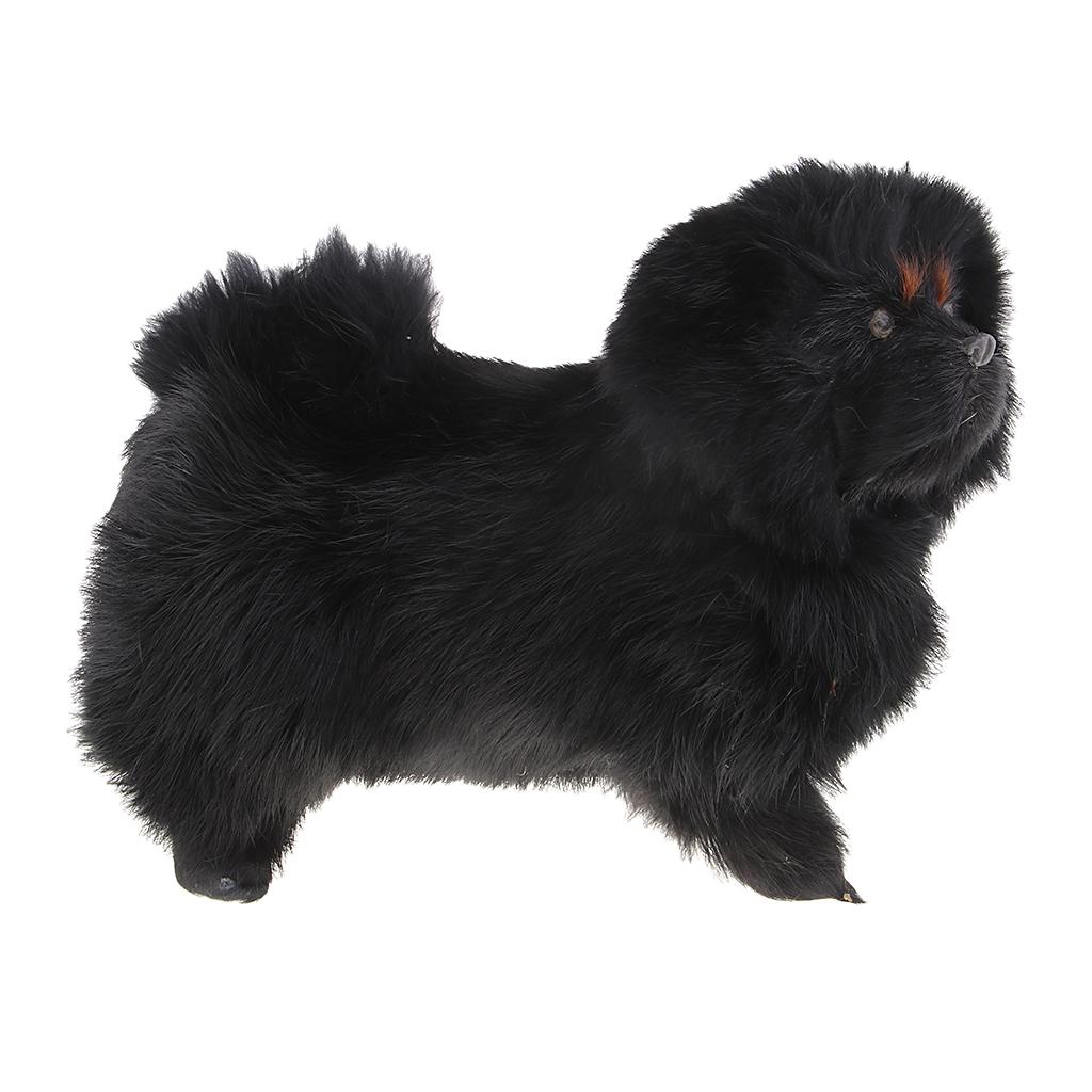Simulation Tibetan Mastiff Model for Home Garden Miniature Props Deocr Black
