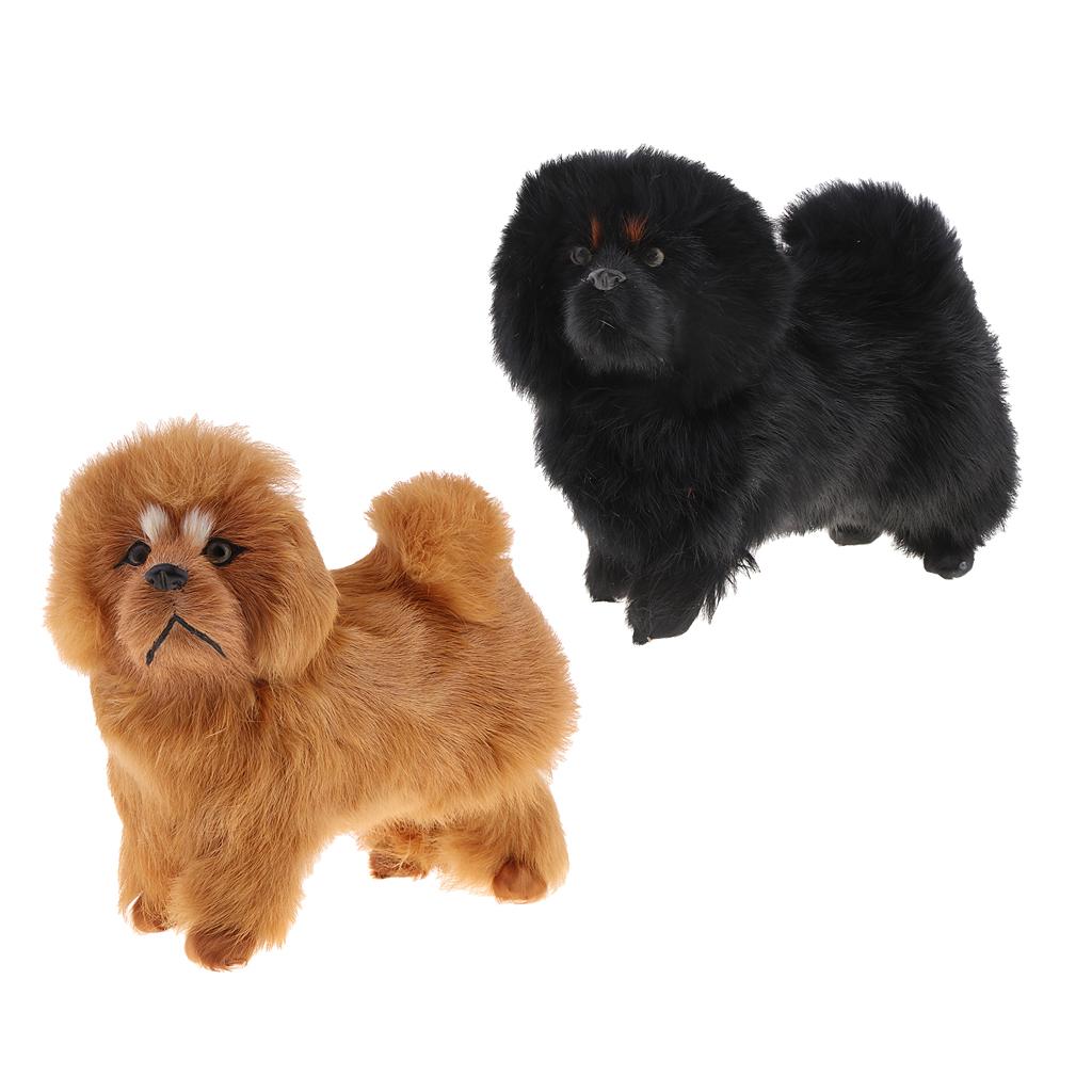 Simulation Tibetan Mastiff Model for Home Garden Miniature Props Deocr Black