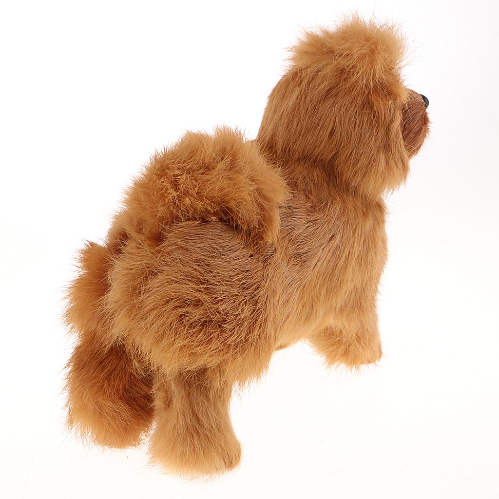 Simulation Tibetan Mastiff Model for Home Garden Miniature Props Deocr Brown