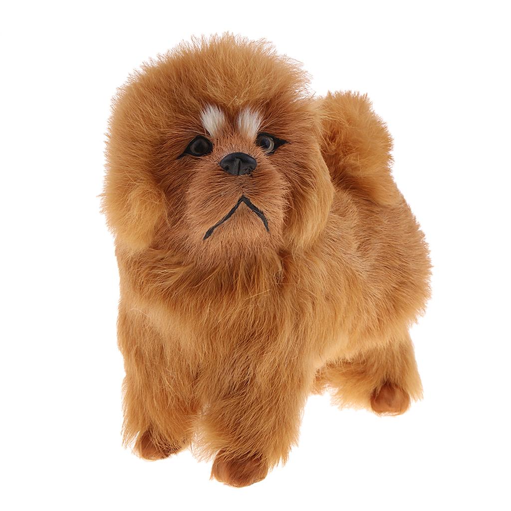 Simulation Tibetan Mastiff Model for Home Garden Miniature Props Deocr Brown