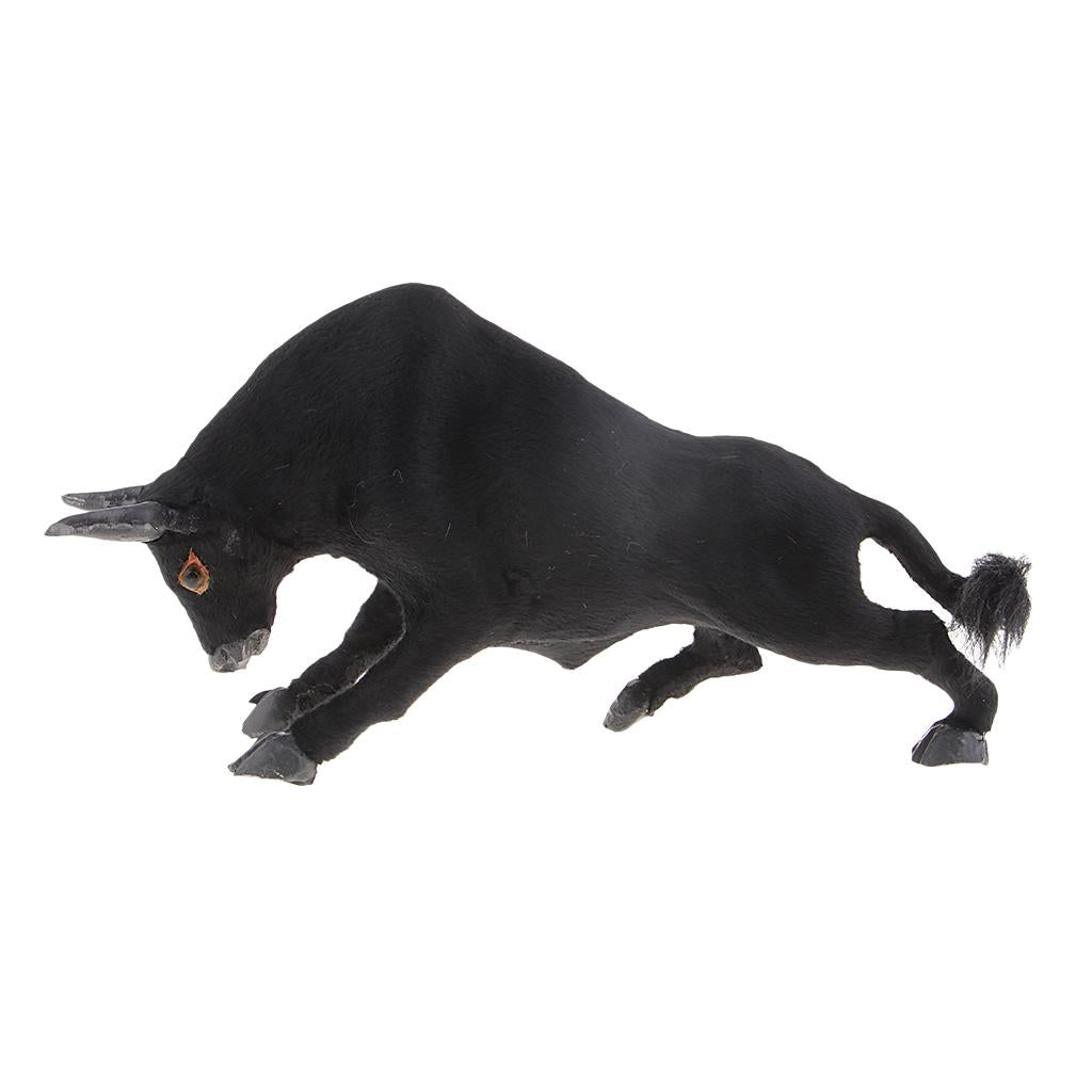 Simulation Bullfighting Model for Home Garden Miniature Props Deocr Black