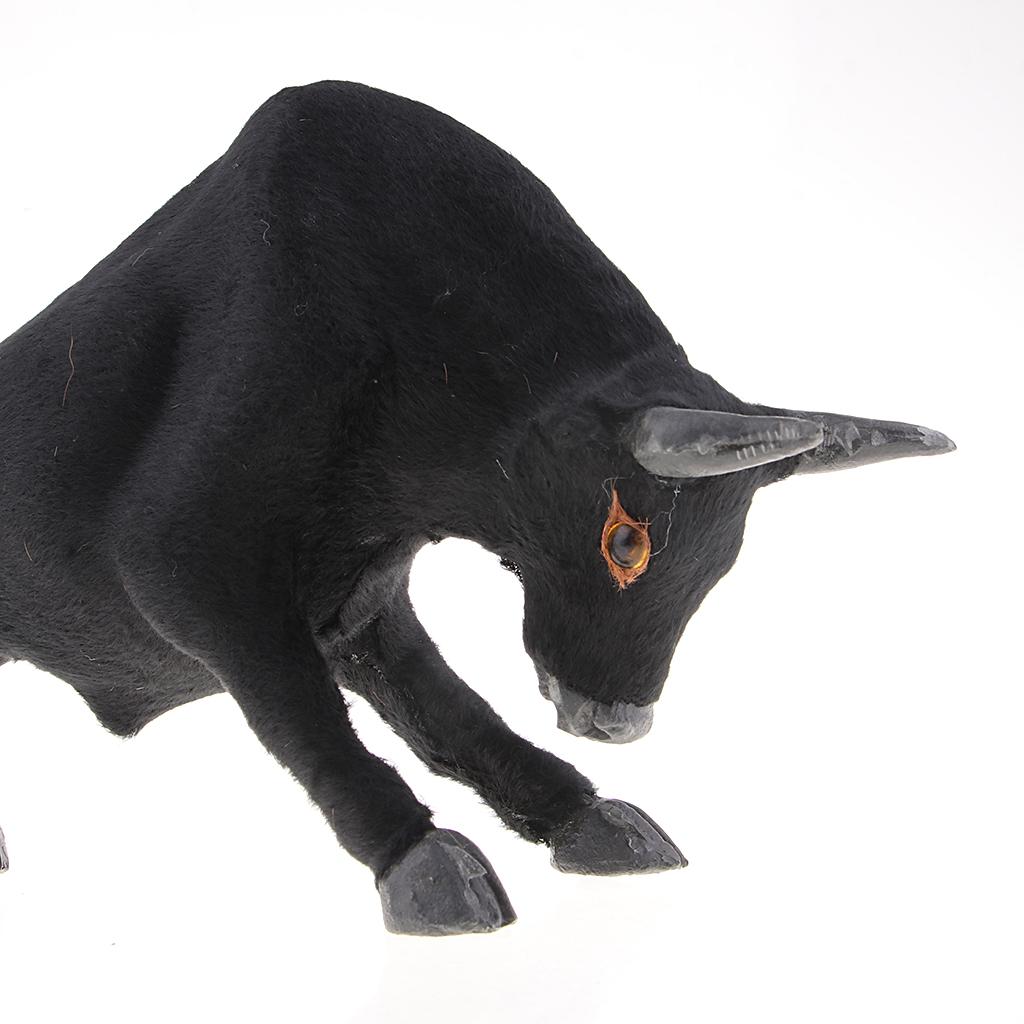 Simulation Bullfighting Model for Home Garden Miniature Props Deocr Black