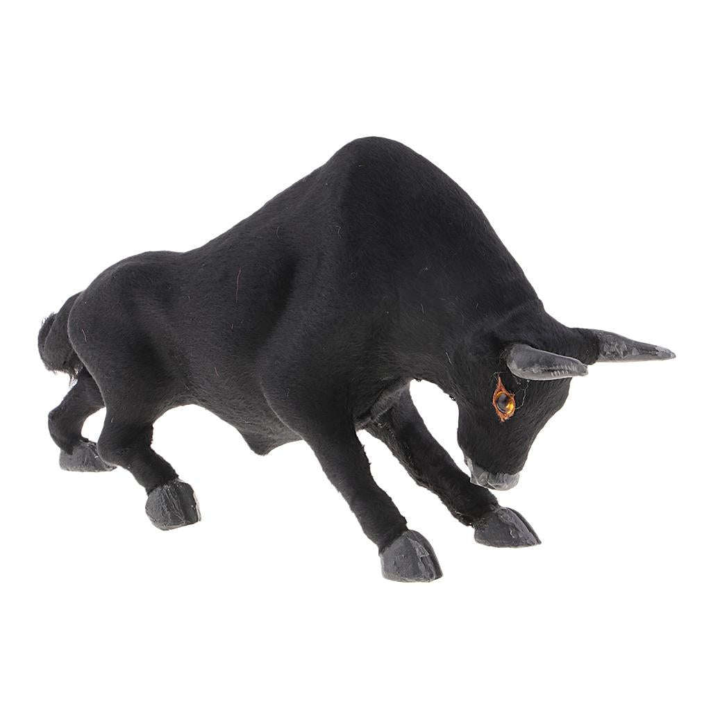 Simulation Bullfighting Model for Home Garden Miniature Props Deocr Black