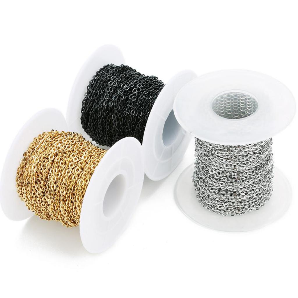 10 Yard DIY Steel Cable Open Link Jewelry Making Chain Accessories 2mm