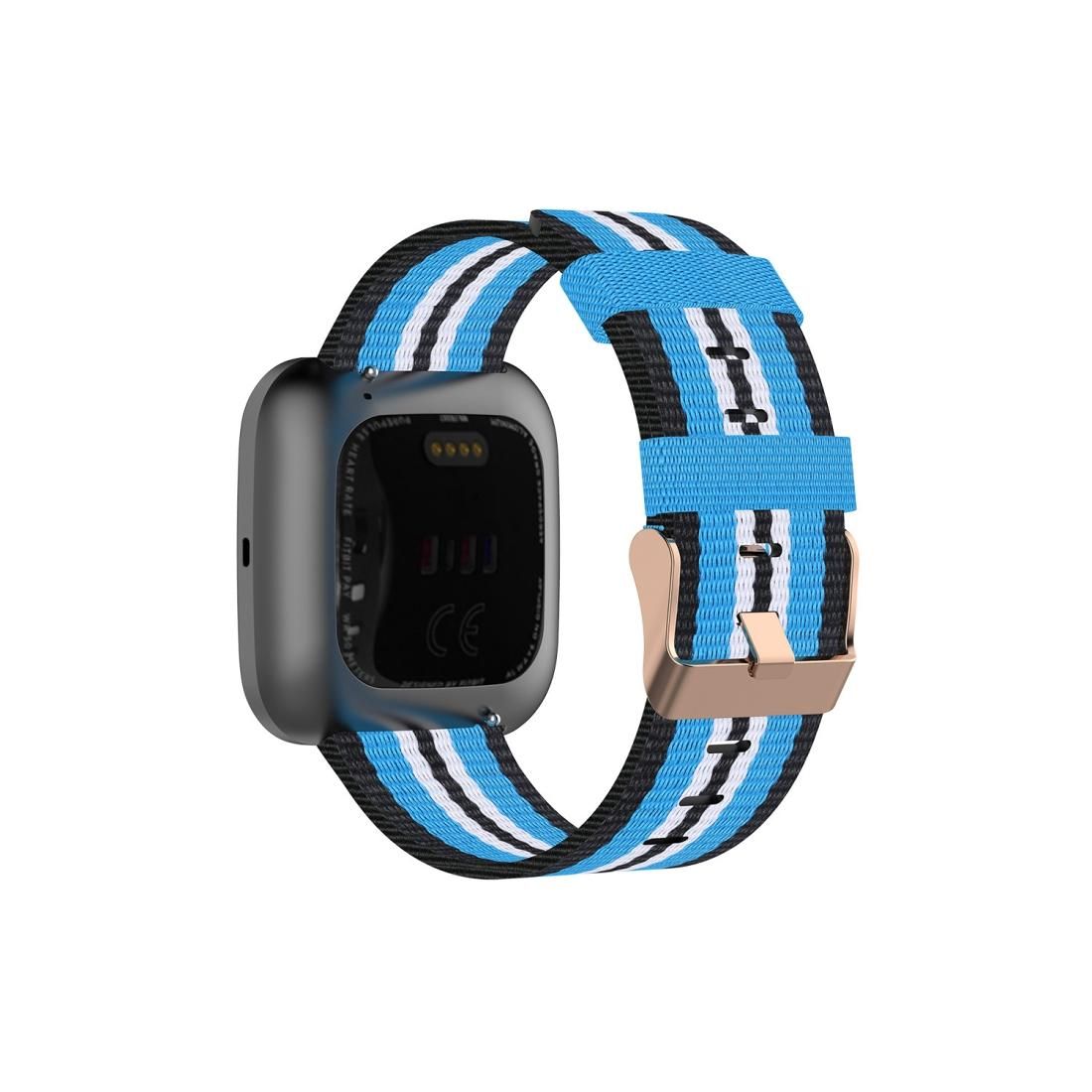 For FITBIT Versa Canvas Watch Strap (Black Sky)