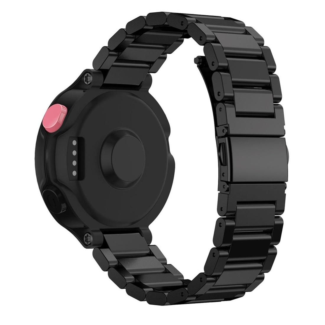 Universal Smart Watch Three Steel Strips Wrist Strap Watchband for Garmin Forerunner 220 / 230 / 235 / 630 / 620 / 735 (Black)