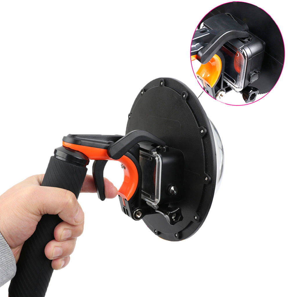 Underwater Diving Camera Lens Dome Port Cover Hood for 5 6 Black