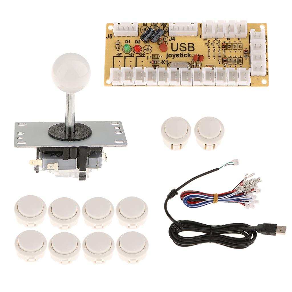 Zero Delay USB Encoder Board PC Controller Joystick DIY Kits for Arcade Game White