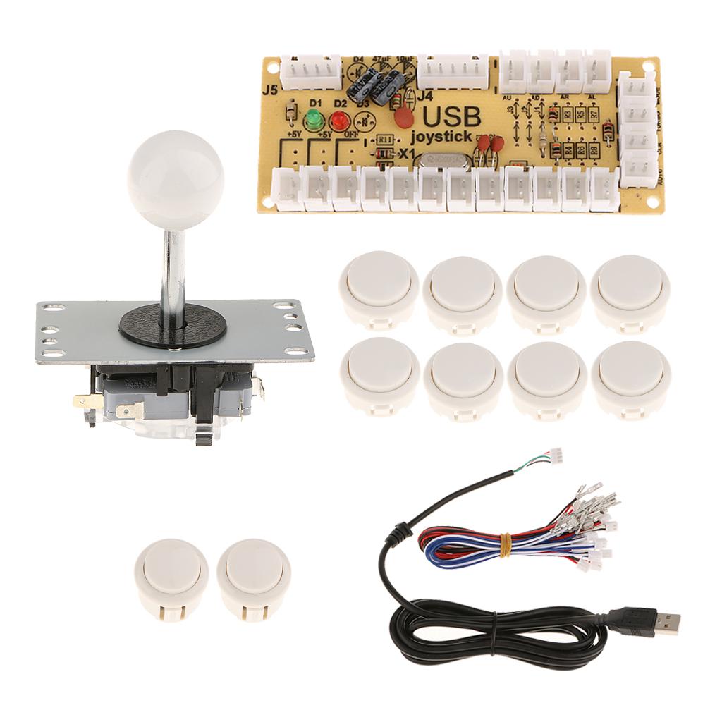 Zero Delay USB Encoder Board PC Controller Joystick DIY Kits for Arcade Game White