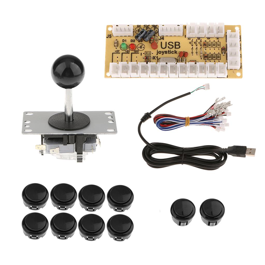 Zero Delay USB Encoder Board PC Controller Joystick DIY Kits for Arcade Game Black
