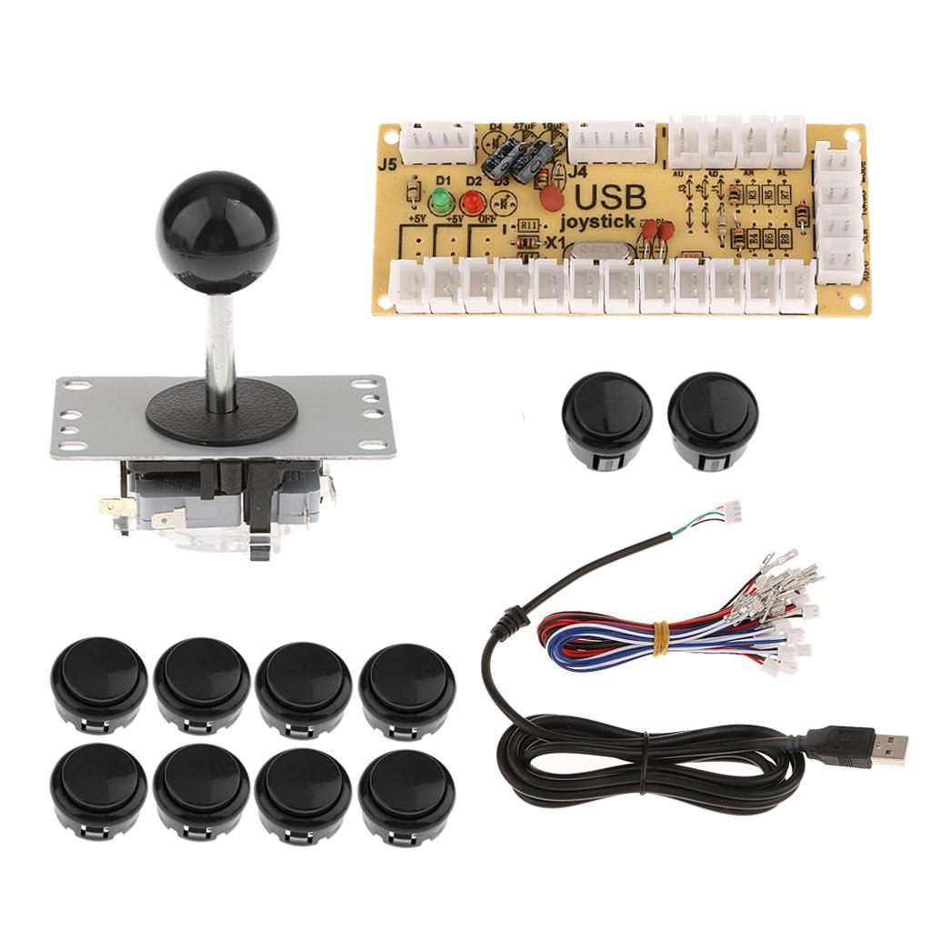 Zero Delay USB Encoder Board PC Controller Joystick DIY Kits for Arcade Game Black