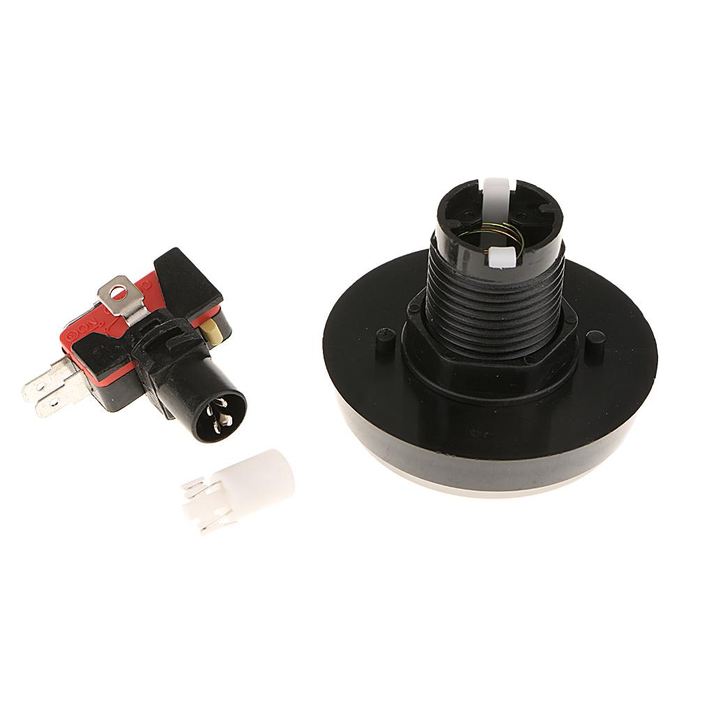 60mm Round Game Machine Arcade Push Button LED Illuminated+Switch 12V White