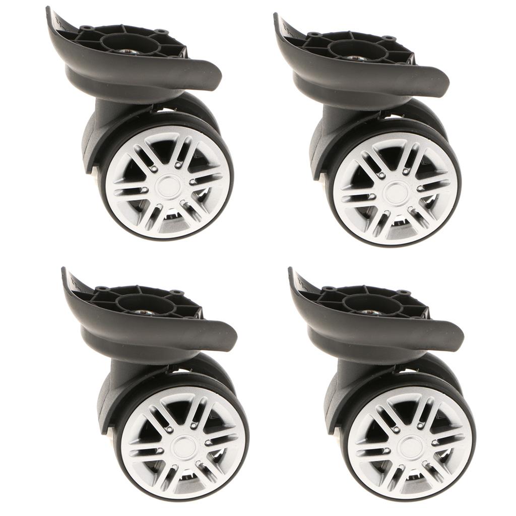 Universal Swivel Casters Wheels Dual Roller Wheel for Luggage - YJ-002 Black