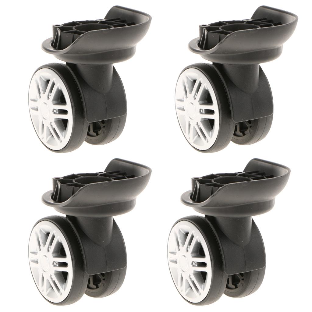 Universal Swivel Casters Wheels Dual Roller Wheel for Luggage - YJ-002 Black