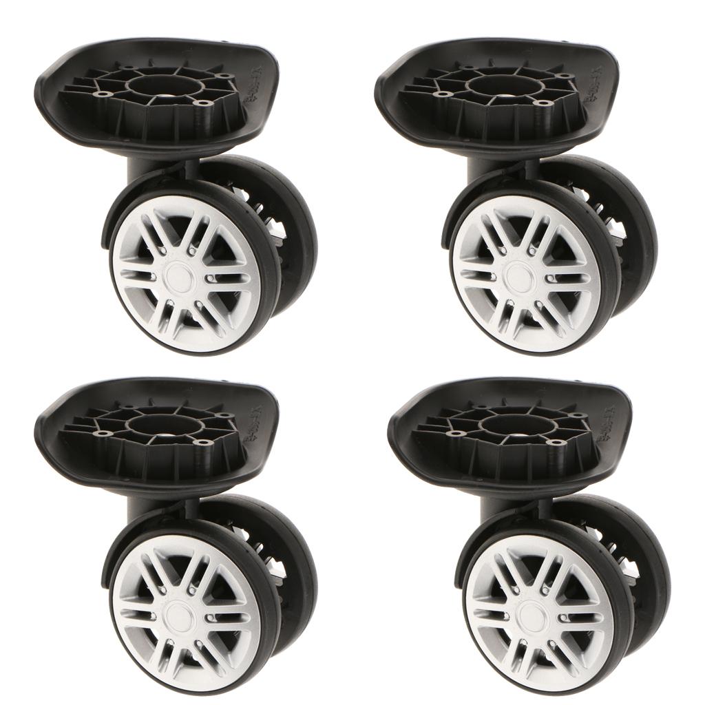 Universal Swivel Casters Wheels Dual Roller Wheel for Luggage - YJ-002 Black
