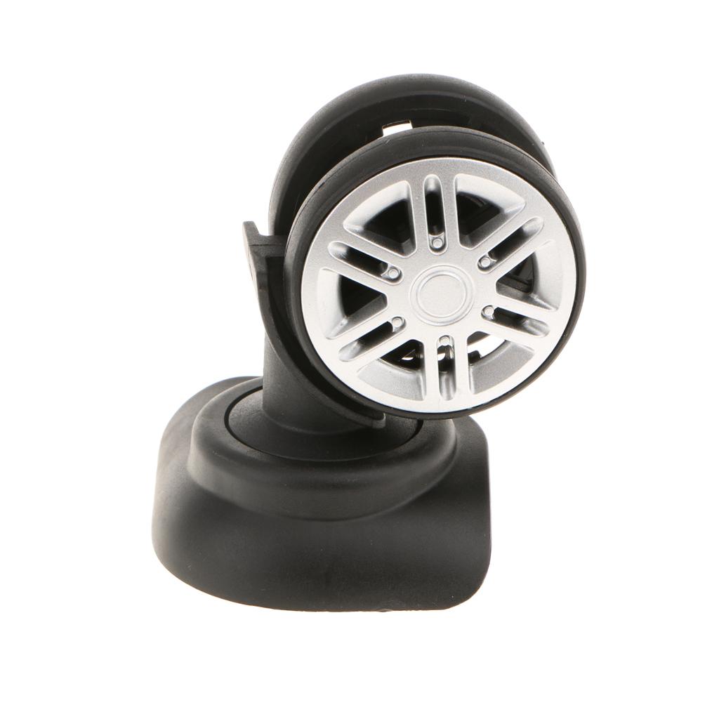 Universal Swivel Casters Wheels Dual Roller Wheel for Luggage - YJ-002 Black