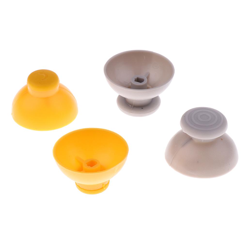 2x4x Joystick Caps 2Grey&2Yellow Replace For Nintendo GameCube NGC Controller