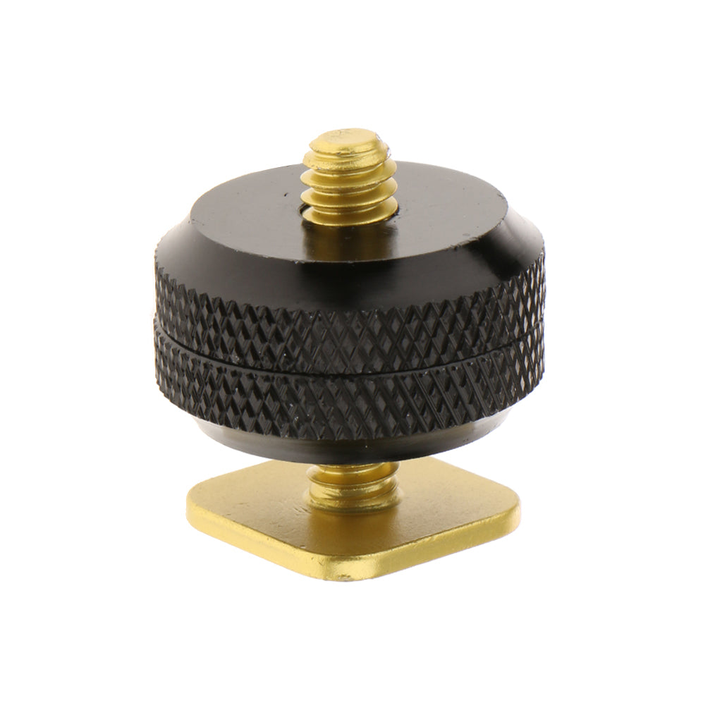 1/4 Dual Nuts Tripod Mount Screw to Flash Digital Camera Hot Shoe Adapter"