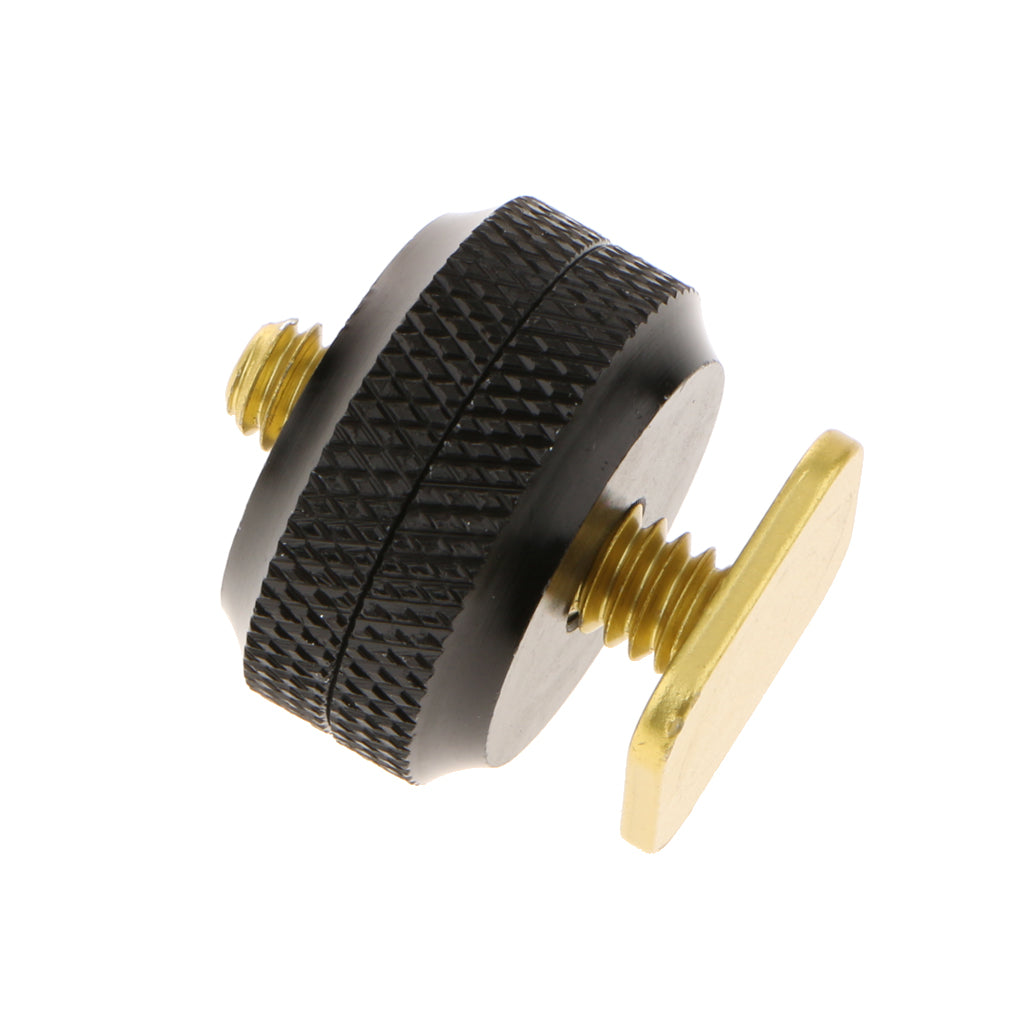 1/4 Dual Nuts Tripod Mount Screw to Flash Digital Camera Hot Shoe Adapter"