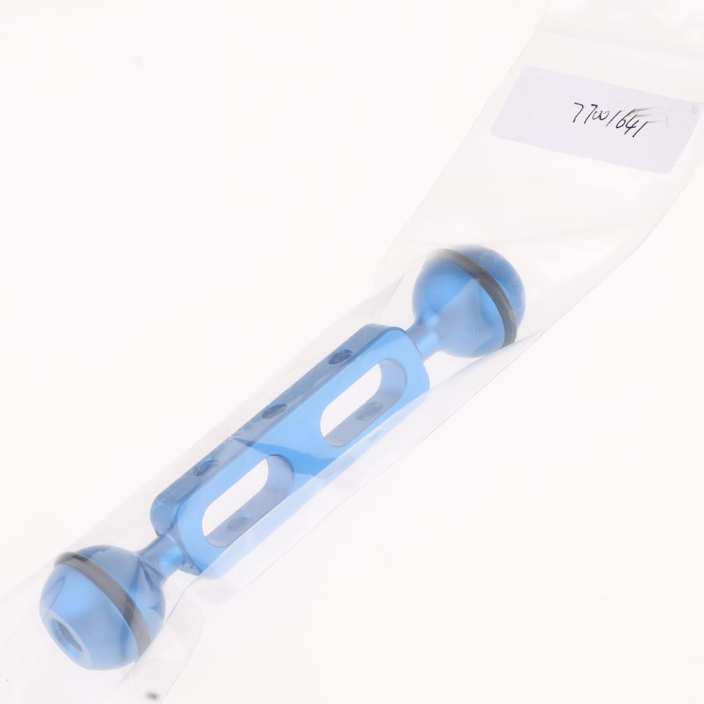 Dual Ball Arm for Connecting Strobe Video Light to Underwater Housing Blue