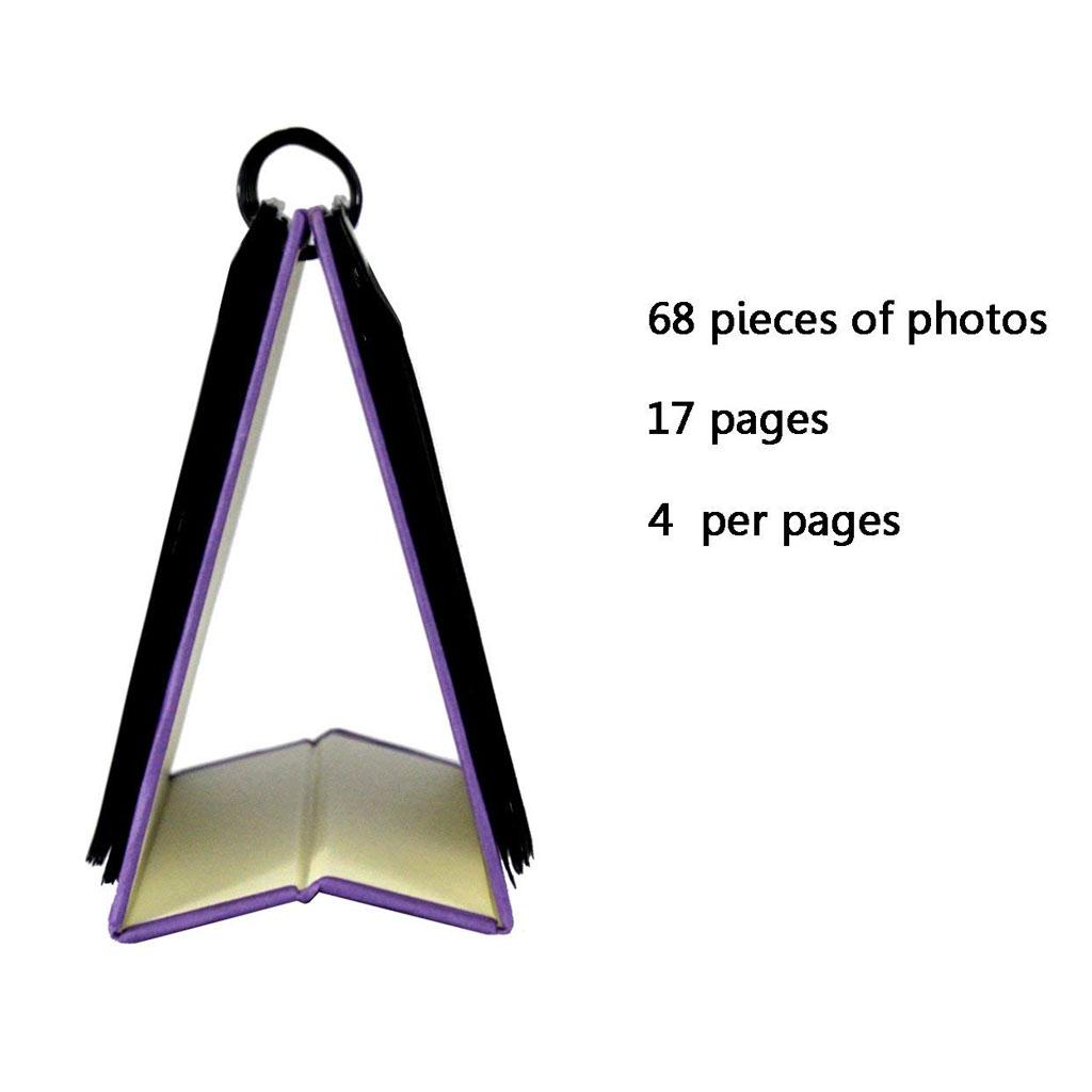 Calendar Vertical Flip Photo Album Self Adhesive Memo Book 68 3 Purple"