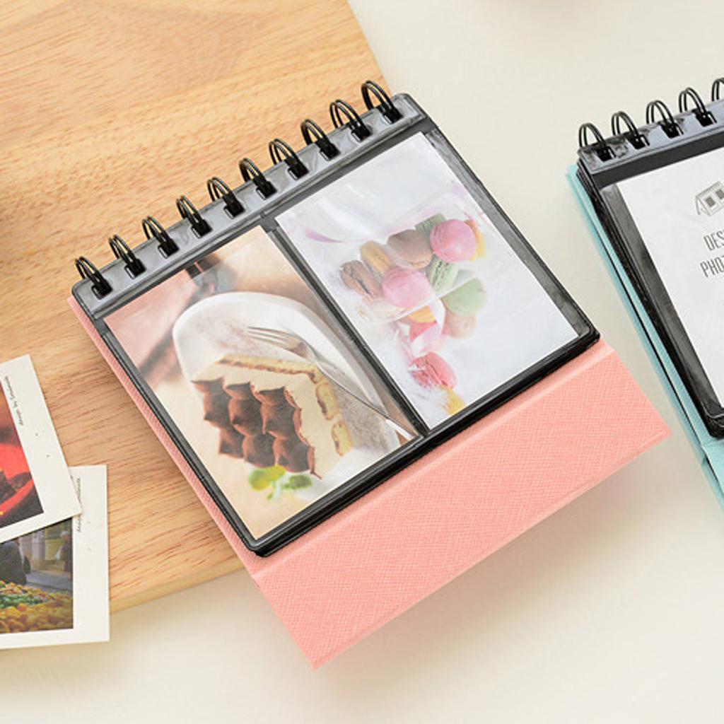 Calendar Vertical Flip Photo Album Self Adhesive Memo Book 68Pockets 3 Blue"