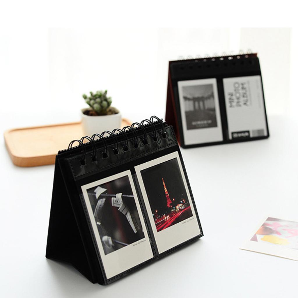 Calendar Vertical Flip Photo Album Self Adhesive Memo Book 68Pockets 3 Blue"